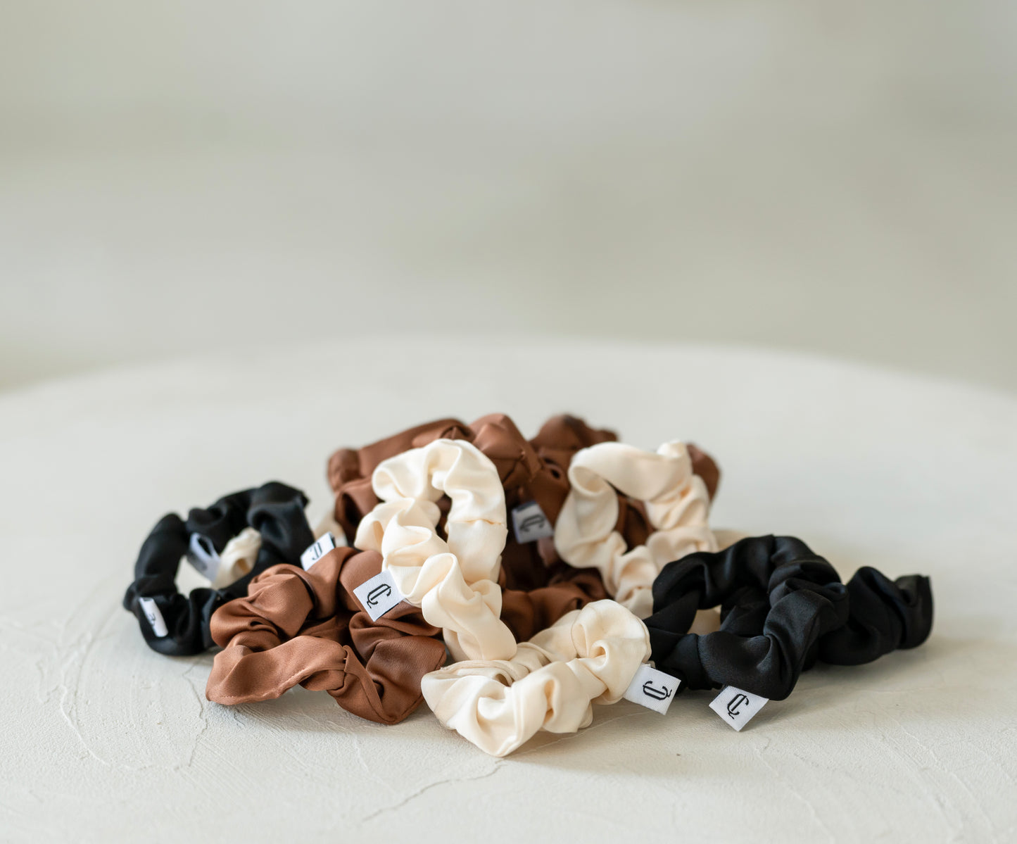 Scrunchies set of 3 - Coconut, Sand  and Smoke